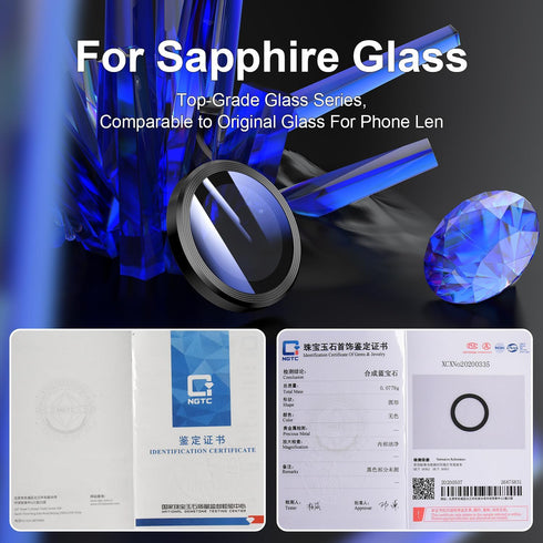 Camera Lens Protector for iPhone 15 Pro Max/15 Pro/15/15 Plus/14 Pro Max/14 Pro/13 Pro Max/13 Pro, Sapphire Glass Alloy