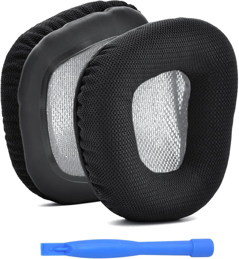 Ear Pads Replacement for Corsair Void Elite Wireless/Pro/SE/Surround Headset by MMOBIEL, Mesh Fabric Cushions (Grey)