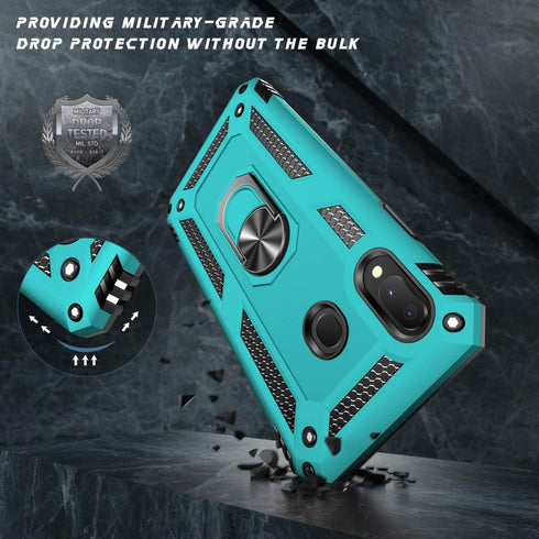 MERRO Galaxy A20/A30 Case with Screen Protector, Military Grade Heavy Duty Shockproof Phone Cover with Magnetic