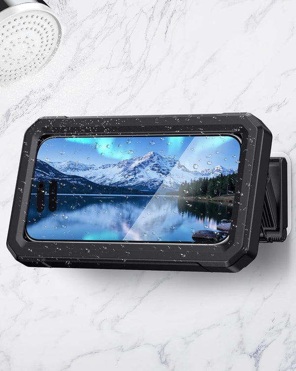 UPRONE Waterproof Phone Holder for Shower- 480 Rotatable Retractable Adjustable Anti Fog iPhone