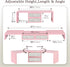 2 37 inch 2 (2 8''H) TEAMIX Pink Dual Monitor Stand Riser with Drawers - Length and Angle Adjustable Double Corner Desk
