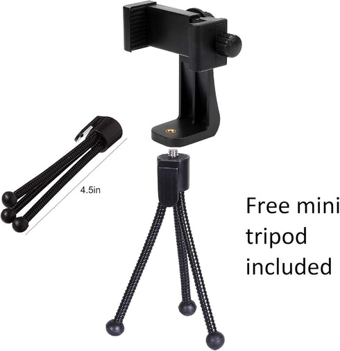 Alphx Innovations Alphx Tripod Phone Adapter with Adjustable Clamp, Vertical and Horizontal Holder to Mount Cell Phones