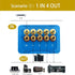 No External Power 4 Way Audio Sound Selector - 1 in 4 Out or 4 in 1 Out RCA Female Stereo Splitter Box