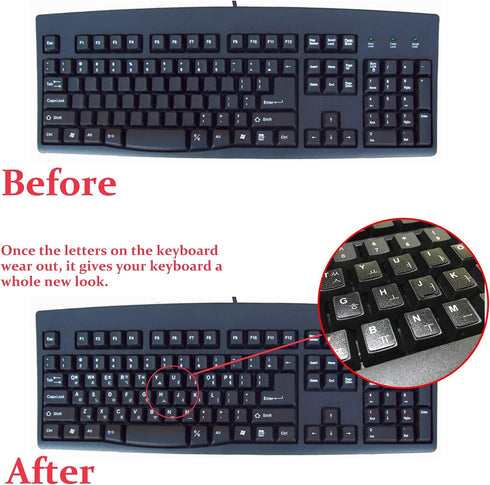 2PCS Pack KEANBOLL Transparent Korean Keyboard Stickers, Korean Keyboard Replacement Sticker with Clear Background
