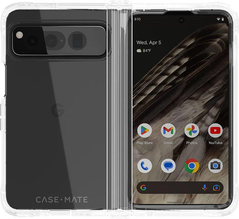 Case-Mate Tough Plus Clear Phone Case for Google Pixel Fold, 16 FT Drop Protection, Wireless Charging, Anti-Yellowing