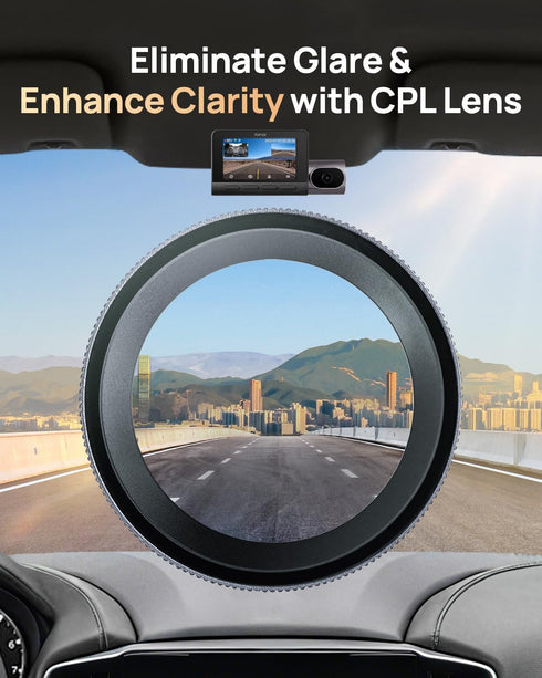 70mai T800&T800E CPL Filter for Dash Cam, Anti-Glare Polarizing Lens with Snap-On Design, Scratch-Resistant & Enhance