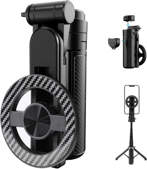 Mrryiio Phone Tripod & Selfie Stick,360 Rotation Travel Selfie Stick,4-in-1 Portable Travel All
