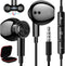 Wired 3.5mm Earbuds with Microphone, Noise-Canceling HiFi Stereo for Samsung A25, A15, A03s, S10, Note 9, Moto, Switch,