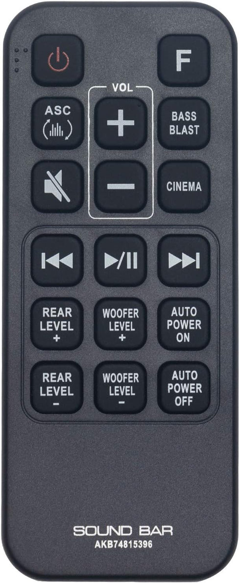 Soundbar AKB74815396 Remote - Compatible with LG Soundbar Player Models LASC47, SJ4Y, DJ4Y-S, and More