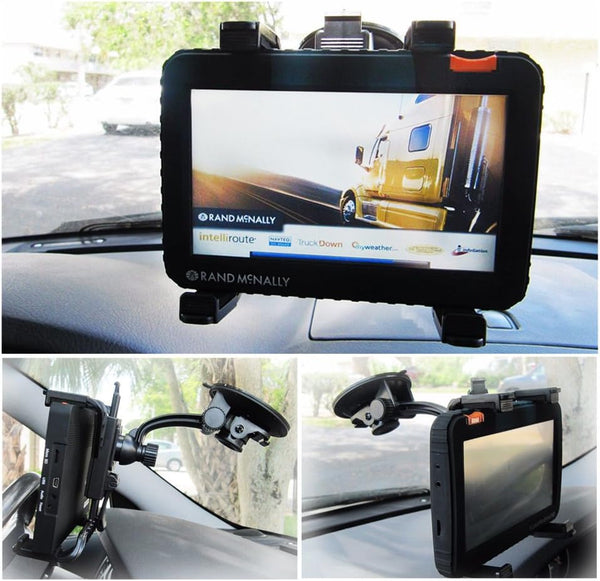 Car Truck GPS & Tablet Windshield Mount, Suction Cup Holder with Adjustable Bracket, Fits 7 Inch Garmin Devices