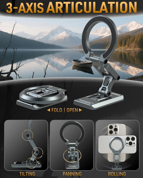 MOSENVKA (1/4'' 12/13/14/15/16/17-Desk/Car/Gym/Golf Dual Magnetic Phone Holder Gym Magnetic Stand,Tripod Phone Mount