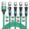 Magnetic Charging Cable with LED 4Pack, Rotation Magnetic Phone Charger Compatible with Micro Type C and iProduct
