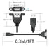 2Pcs 2.0 1FT, USB Panel Mount Extension Cable USB Type A Male to Female with Ears Can Fixed Charging and Data