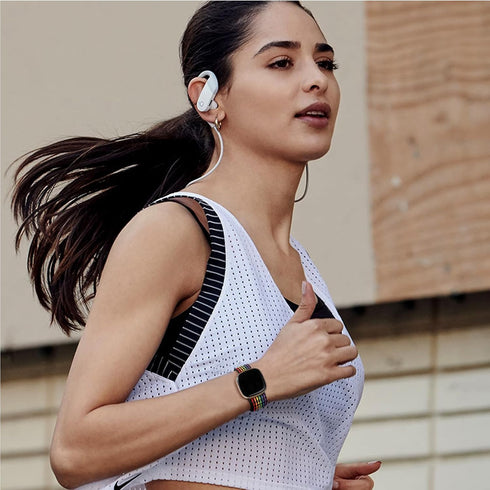 Maledan Braided Stretchy Band, Compatible for Fitbit Sense/Fitbit Versa 3/4/Sense 2, Soft Elastic Strap Bracelet
