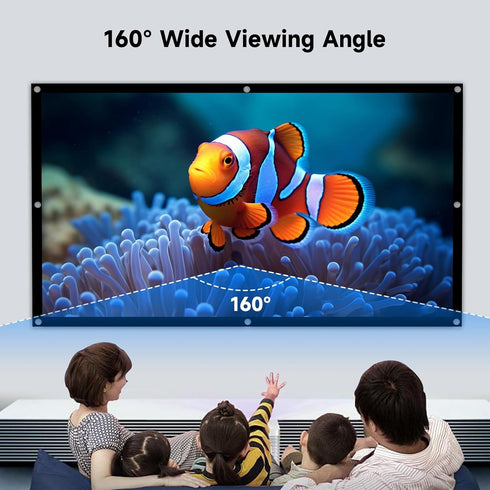 Projector Screen 100 Inch, 4K Movie Projector Screen 16:9 HD Foldable and Portable for Home, Party, Office