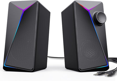 ROSON Computer Speakers, USB Powered 2.0 Gaming Speakers with Enhanced Bass and Volume Control for Laptop/Desktop