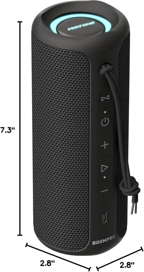 MIATONE Bluetooth Speakers 36W Portable with Stereo Sound Bass, Bluetooth 5.3 Wireless, USB Type C Outdoor, 5000mAh 16H