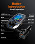 Upgraded Bluetooth FM Transmitter for Car, Wireless Radio Adapter Kit with 1.8" Color Display, Fast Charging