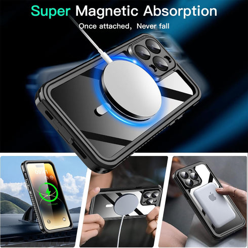 AICase iPhone 14 Pro Max Case - Waterproof with MagSafe, Clear Snowproof Dustproof Shockproof, IP68 Certified Protection