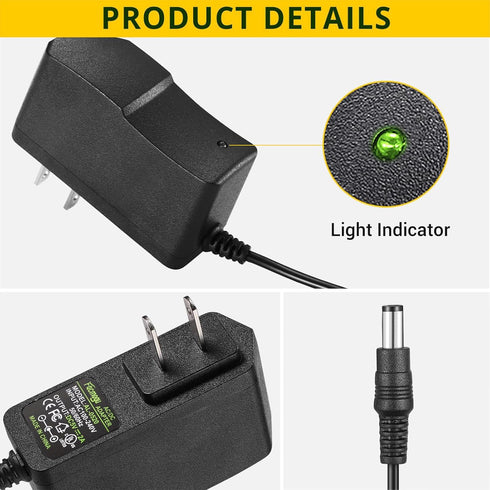 Facmogu 2 Pack DC 5V 2A Power Adapter, AC 100-240V to DC 5V 2A 10W Power Supply Transformers, 5.5 x 2.5mm Jack