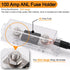 4 Gauge Wire (25ft Each - Black/Red) Copper Clad Aluminum CCA, 100A ANL Fuse Holder, 10pcs Lugs Terminal Connectors and