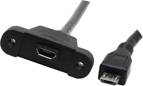zdyCGTime (30cm) Micro USB Panel Mount Cable, Micro USB Male to Female Data Extension Cable