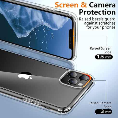 iPhone 11 Pro Case - Crystal Clear, Slim Thin Bumper, Anti-Yellowing, Upgraded Military Shockproof Protection, 5.8 inch