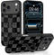Jefonha Checkered Case for iPhone 17 Pro Max with Finger Strap Kickstand Cute