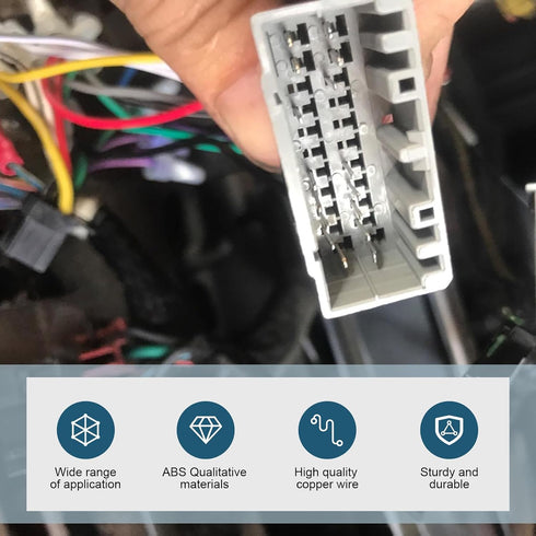 DACIRTY 3 PCS Radio Wire Harness, Standard Stereo DVD Modified Power Speaker Tail Line Connector, Waterproof Plug