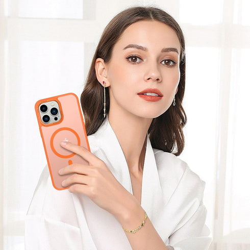 BENTOBEN iPhone 14 Pro Case - Slim Fit Shockproof, Translucent Matte, Magsafe Compatible, Orange, for 6.1" iPhone 14