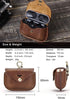 Compatible with So-ny WF-1000xm3 Case, Personalized Leather Case with Carabiner, Shockproof Cover (Brown)