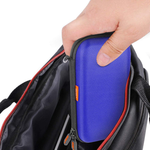 GLCON Blue Shockproof Charger Carrying Case - Small Hard Travel EVA Case for WD Seagate Toshiba Hard Drive, Power Bank