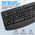 E-YOOSO Wireless Keyboard and Mouse Combo - 2.4GHz Full-Sized Ergonomic Keyboard with Wrist Rest, USB Mouse