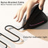 ROCK&ROWN Cable,6 Buttons,6400 Wired Ergonomic Mouse,Vertical Mouse with Nylon-Braided Adjustable DPI,Silent Mouse