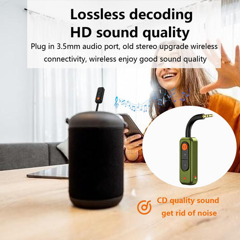 GLOBELEC 5.4 Receiver,3.5mm Bluetooth Audio AUX Wireless Audio Adapter,Bluetooth Receiver for Car,Home