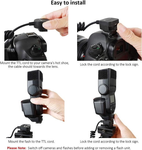 Off-Camera Shoe Cord for Sony ZV-1 A9 A7 Series Cameras, TTL Off Camera Flash Speedlite Cord