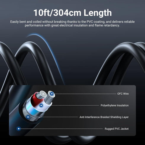 3.5mm 1/8 Inch 10ft MP3 MS024 NEEWER TRS AUX to Dual XLR Breakout Cable, Male to Male Audio Cord Adapter Connector