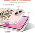 GiiKa iPhone 13 Case with Screen Protector, Clear Protective Floral Shockproof Hard Case with TPU Bumper