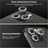 Tensea Camera Lens Protector for iPhone 13 Pro/Pro Max, 9H Tempered Glass Cover with Metal Individual Ring