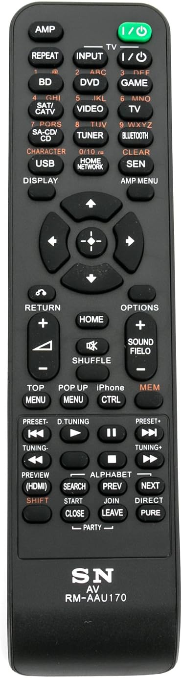 RM-AAU170 Replacement Remote Control for Sony STR-DN840 7.2 Channel AV Receiver