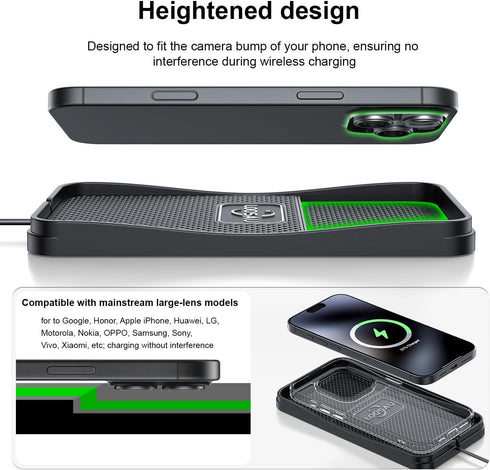 LOOSAU 15w 17/16/15/14/13/12 S23 S22 S20 Wireless Car Charger, Fast Charger Car Wireless Chargers Charging pad Non Slip