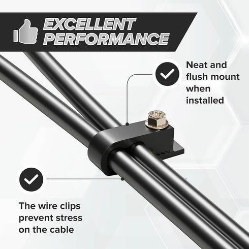 THE CIMPLE CO Dual Cable Clips, 10 PCS, Indoor/Outdoor Cord Management for Coax, Ethernet, Electrical Wire, Black