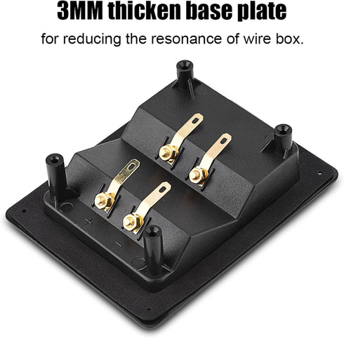 Speaker Terminal Connector, 4 Pure Copper Plated Wiring Terminal Box with 4 Mounting Holes