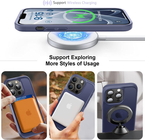 Vooii iPhone 13 Pro Phone Case, Magnetic Case Compatible with Magsafe, Deep Blue