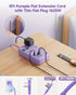 Beeiker 6 USB(2 5Ft 24W 4 USB C) Purple Travel Power Strip- Lavender Extension Cord with USB Charging Station