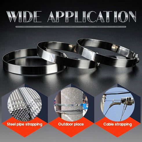 Swpeet 50Pcs Stainless Steel Exhaust Strap Wrap, 5.9 Inch Coated Locking Cable Zip Ties for Automotive Parts