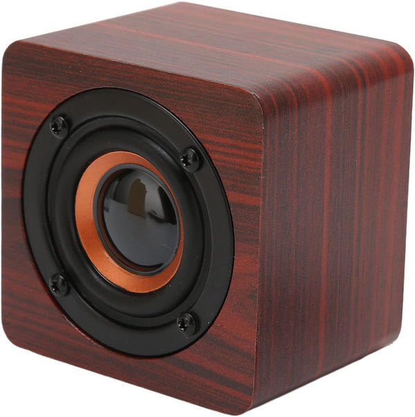 Heayzoki Wooden Retro Bluetooth Speaker, Vintage Bamboo Wood Home Audio Speakers with Subwoofer, Mahogany Grain