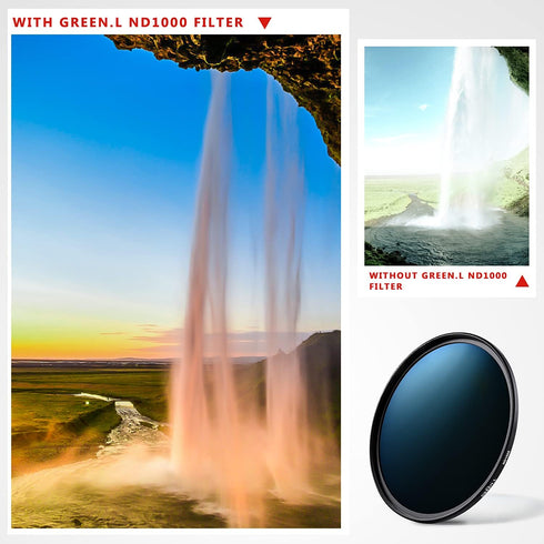 72mm ND1000 Filter, Slim 10-Stop Fixed Neutral Density ND Filter for Camera Lens