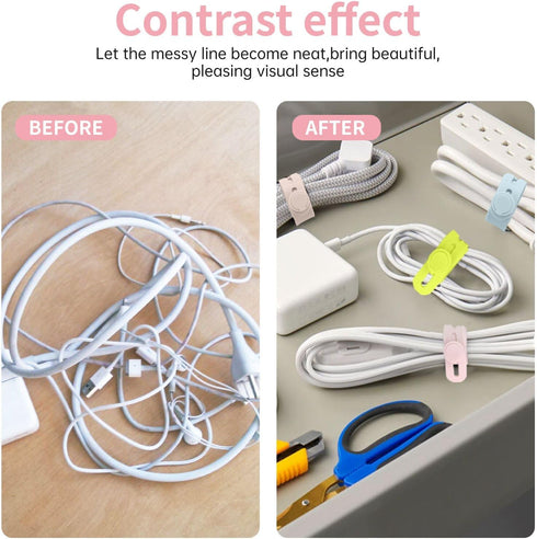 Oligei 25 Pcs Silicone Cable Ties, Reusable Cord Wraps for Electrical Cords, Organizer for Earphone, Charger