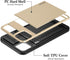Vofolen iPhone 12 Case 5G Wallet Cover - Anti-Scratch Dual Layer with Credit Card Holder Slot, Gold